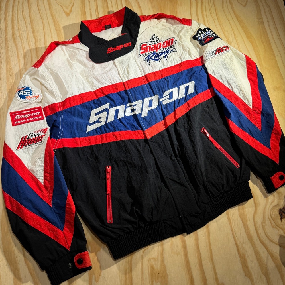 Vintage Snap-on Racing Jacket Mens Medium Swingster Motorsports Collection Patch